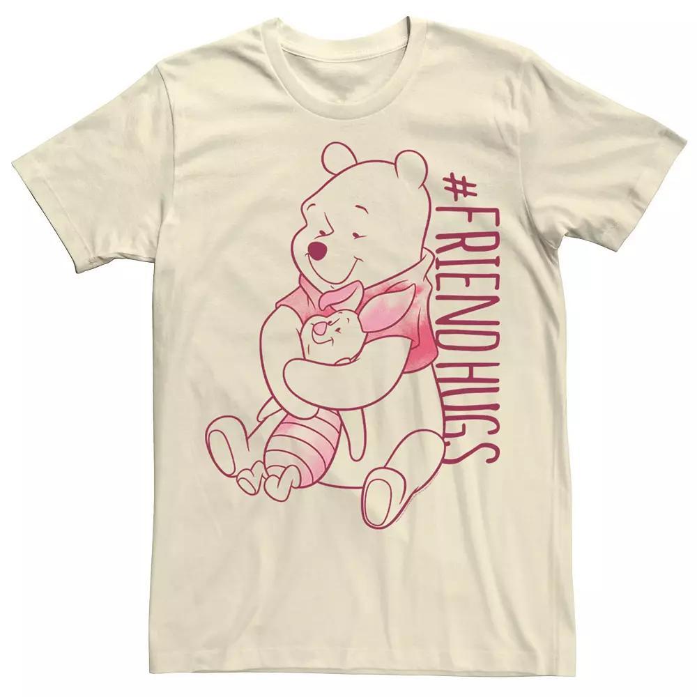 Disney's Winnie The Pooh Piglet Pooh Friend Hugs Men's Tee, Size: 3XL, Natural Product Image