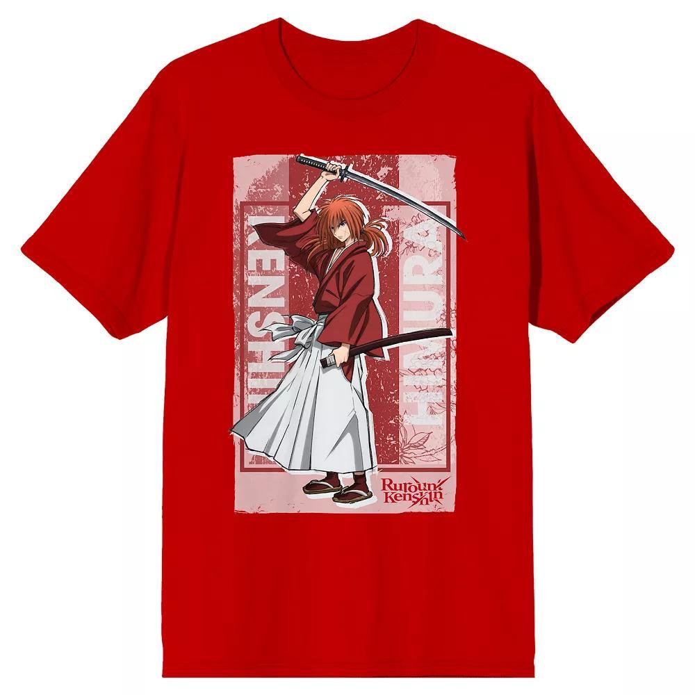 Men's Rurouni Kenshin Himura Short Sleeve Graphic Tee, Size: XXL, Red Product Image