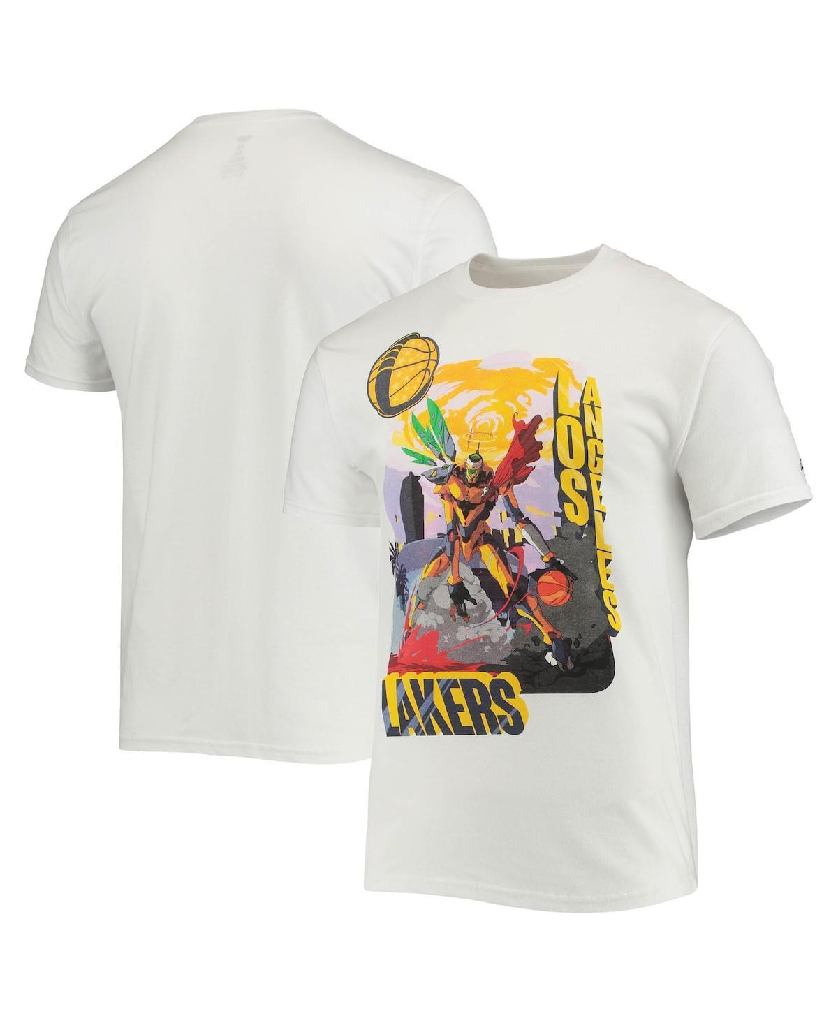 Men's NBA x McFlyy White Los Angeles Lakers Identify Artist Series T-Shirt, Size: XL Product Image