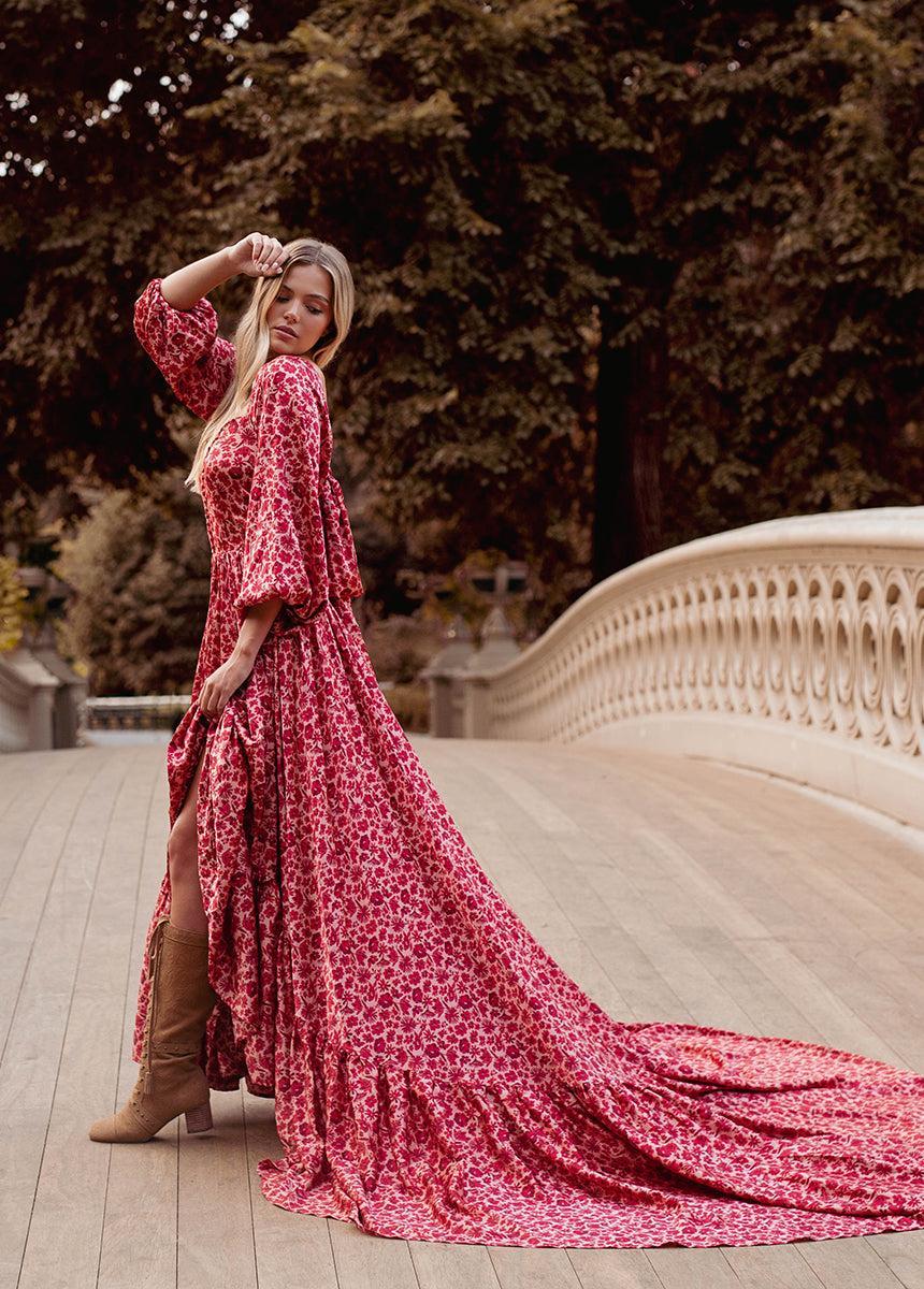 Lorna Impact Dress in Red Floral Female Product Image
