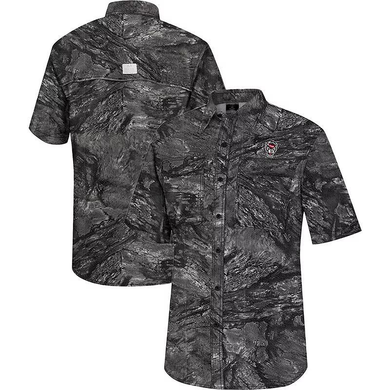 Men's Colosseum  Charcoal NC State Wolfpack Realtree Aspect Charter Full-Button Fishing Shirt, Size: 2XL, Nst Charco Product Image