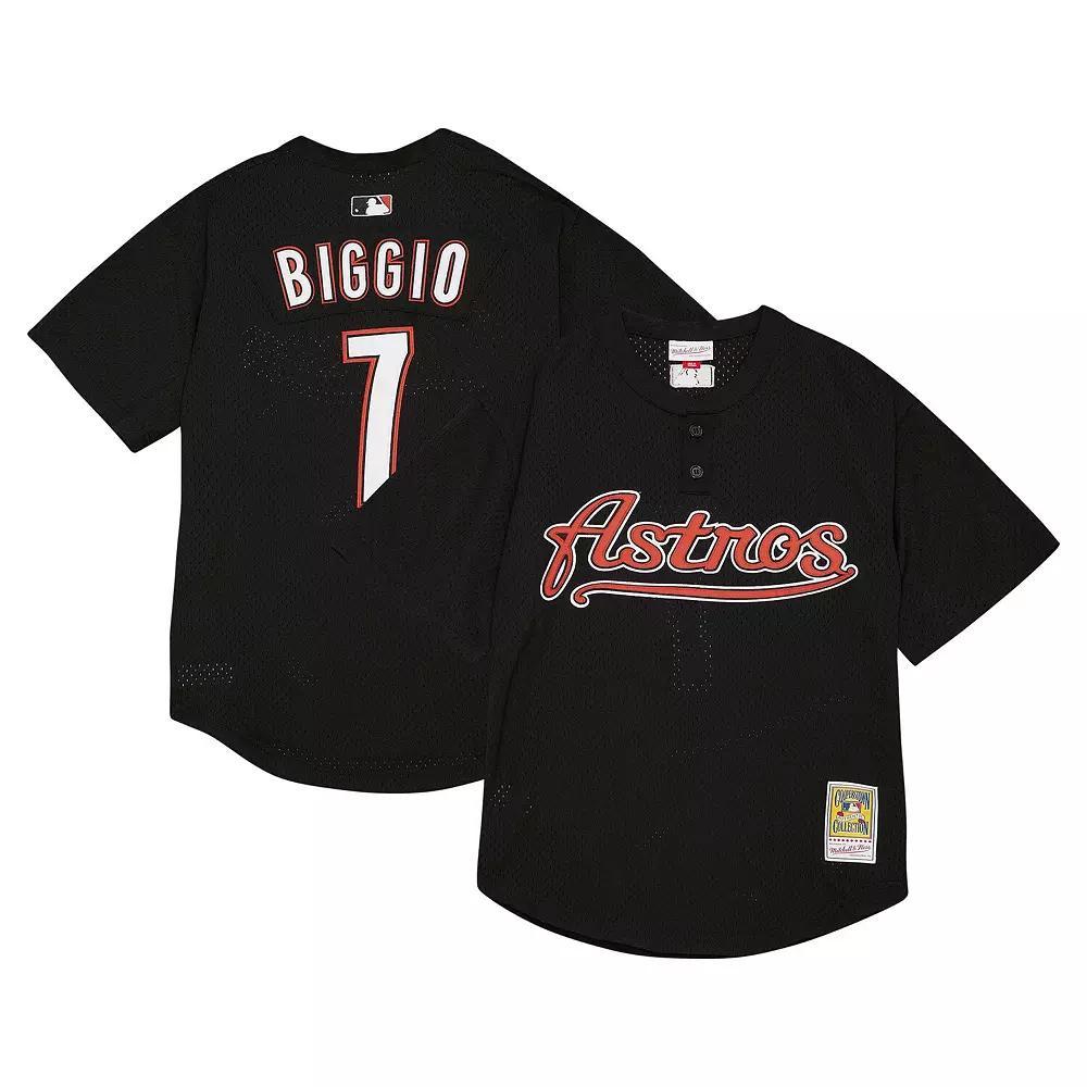 Men's Profile Craig Biggio Black Houston Astros Big & Tall Cooperstown Collection Mesh Batting Practice Jersey, Size: 5XB Product Image