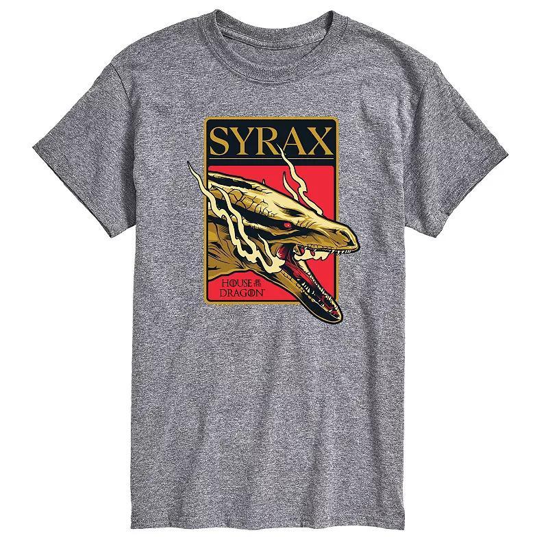 Mens House Of Dragon Syrax Badge Graphic Tee Grey Gray Product Image