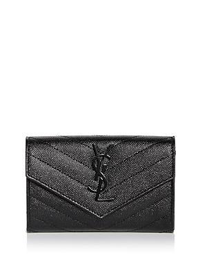 Womens Cassandre Matelass Small Envelope Wallet in Grain de Poudre Embossed Leather Product Image