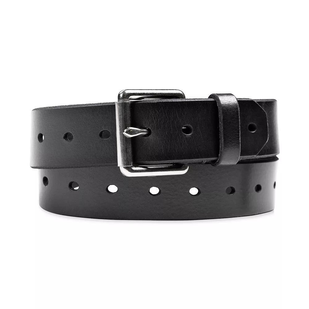Men's Levi's® Fully Adjustable Perforated Leather Belt, Size: Large, Black Product Image
