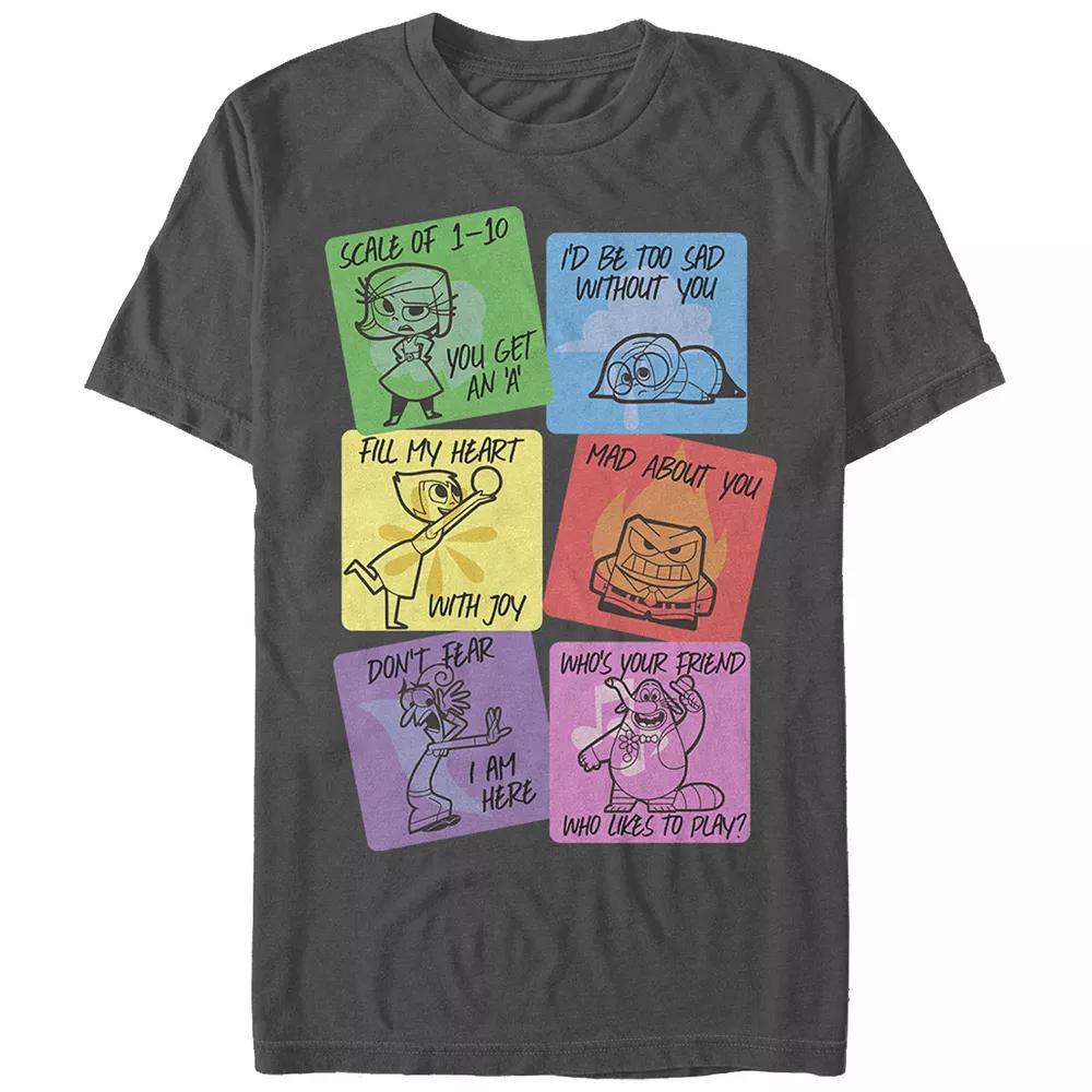 Disney / Pixar's Inside Out V Day Cards Men's Graphic Tee, Size: Medium, Grey Product Image