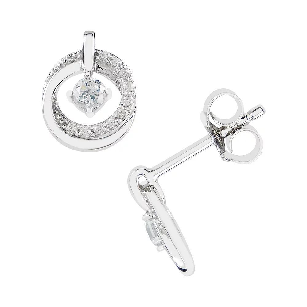 SIRI USA by TJM Sterling Silver Cubic Zirconia Overlap Stud Earrings, Women's Product Image