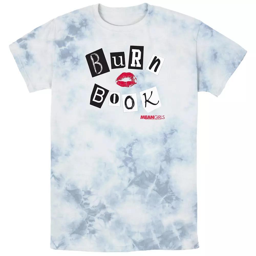 Men's Mean Girls Burn Book Cover Bombard Wash Graphic Tee, Size: Medium, White Blue Product Image