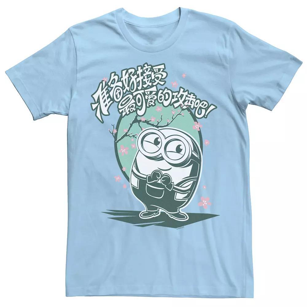 Men's Minions 2 Kanji Style Cherry Blossom Poster Tee, Size: XXL, Light Blue Product Image