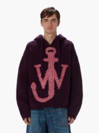 ANCHOR LOGO HOODIE WITH ZIP in purple | JW Anderson US  Product Image