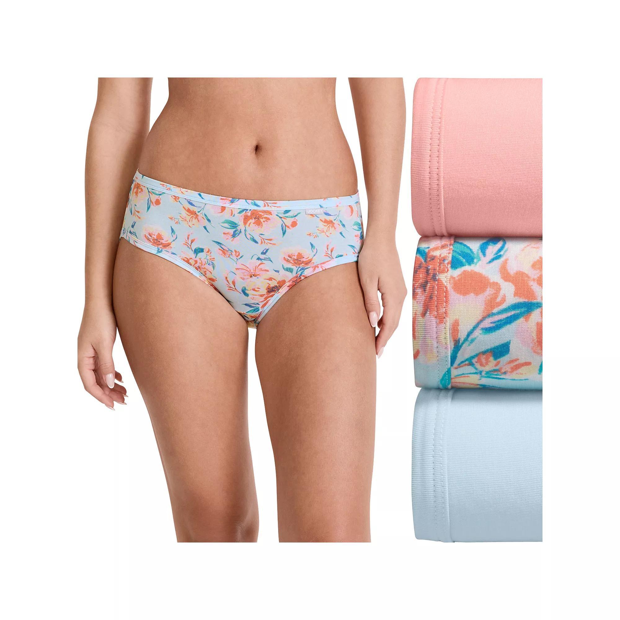 Women's Jockey® Supersoft 3-pk. Bikini Panty Set 2070, Size: 8, Formal Floral Product Image