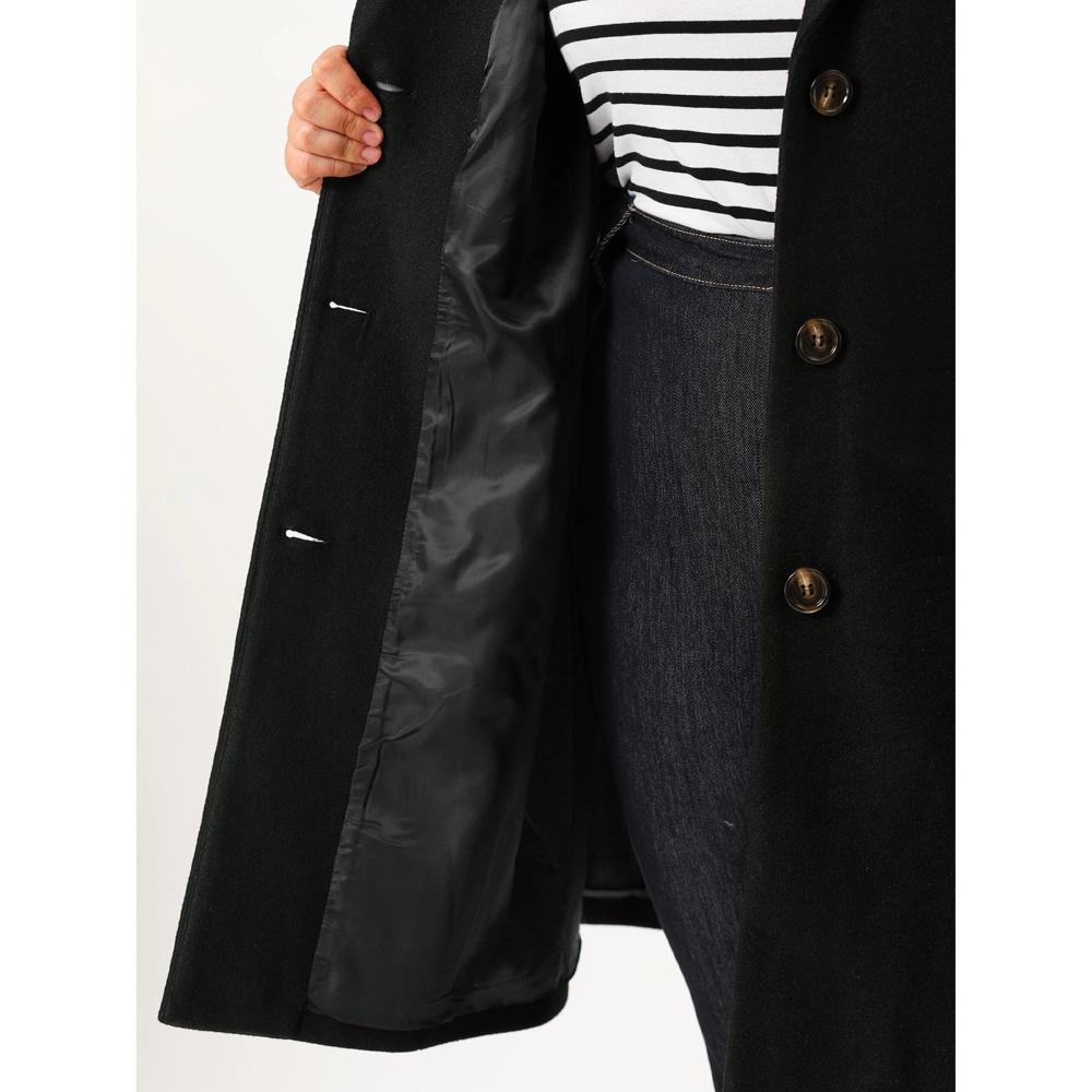 Agnes Orinda Women's Plus Size Winter Notched Lapel Single Breasted with Pockets Pea Coats Product Image