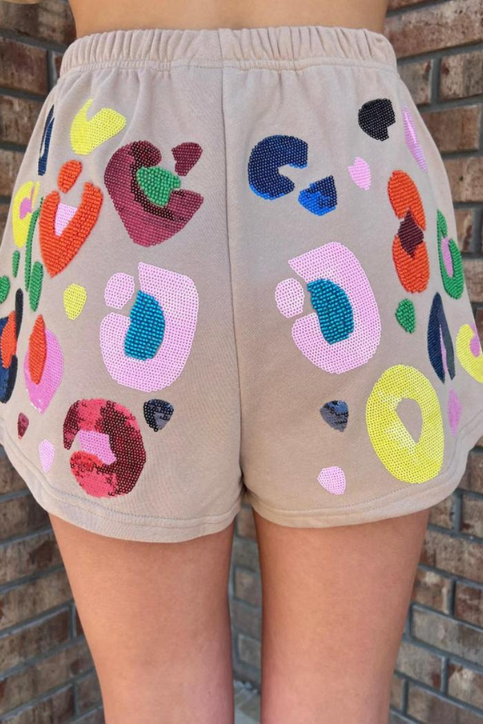 Tan Multi Leopard Short Product Image