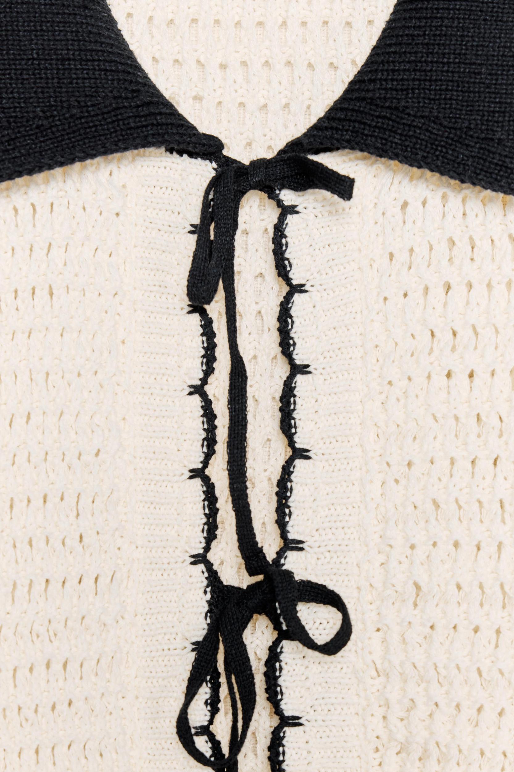 CROCHET POLO COLLAR TOP Product Image