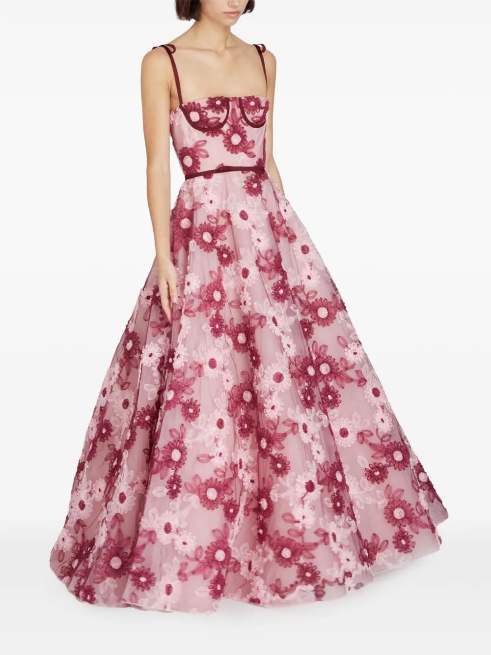 Ribbon Bouquet-print maxi dress Product Image