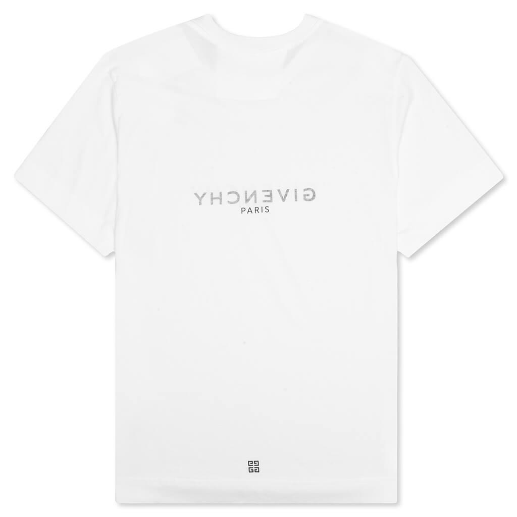 Slim Fit Reverse Print T-Shirt - White Male Product Image