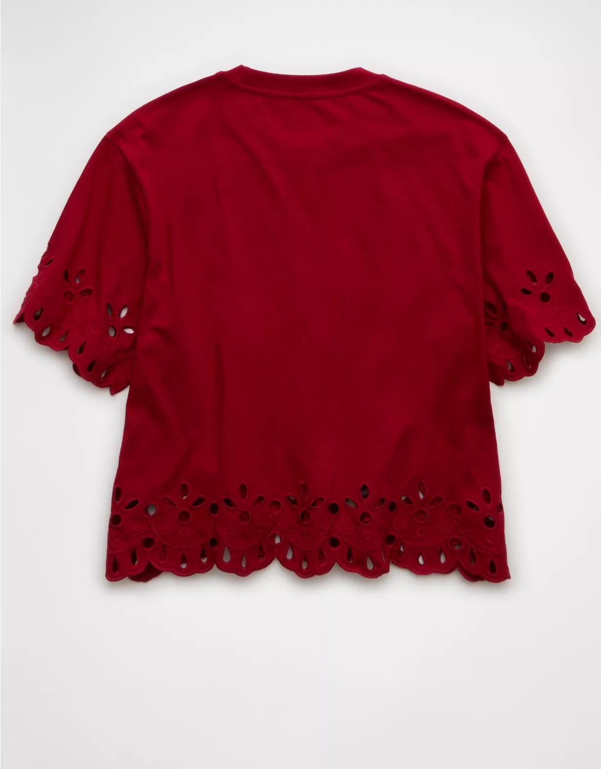 AE Boxy Eyelet T-Shirt Product Image