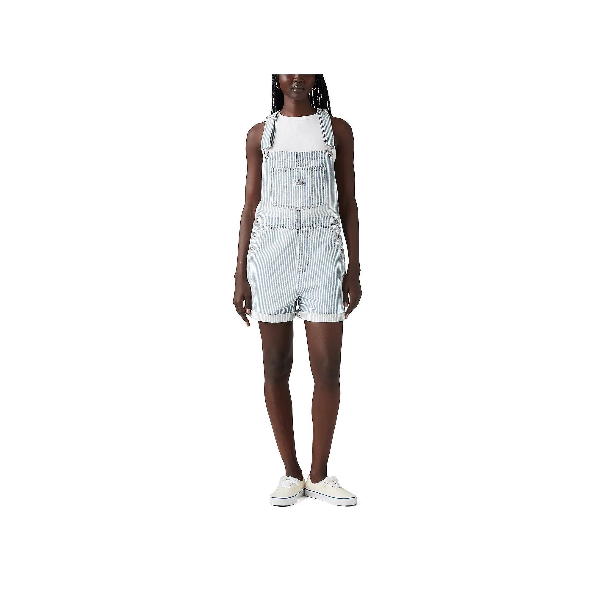 Levi's® Women's Vintage Shortalls - Handy Woman M: 100% Cotton Denim, Sleeveless, Squareneck, Stripe Pattern, Machine Washable Product Image