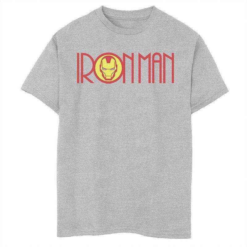 Boys 8-20 Marvel Iron Man Long Font Mask Logo Graphic Tee, Boys Athletic Grey Product Image