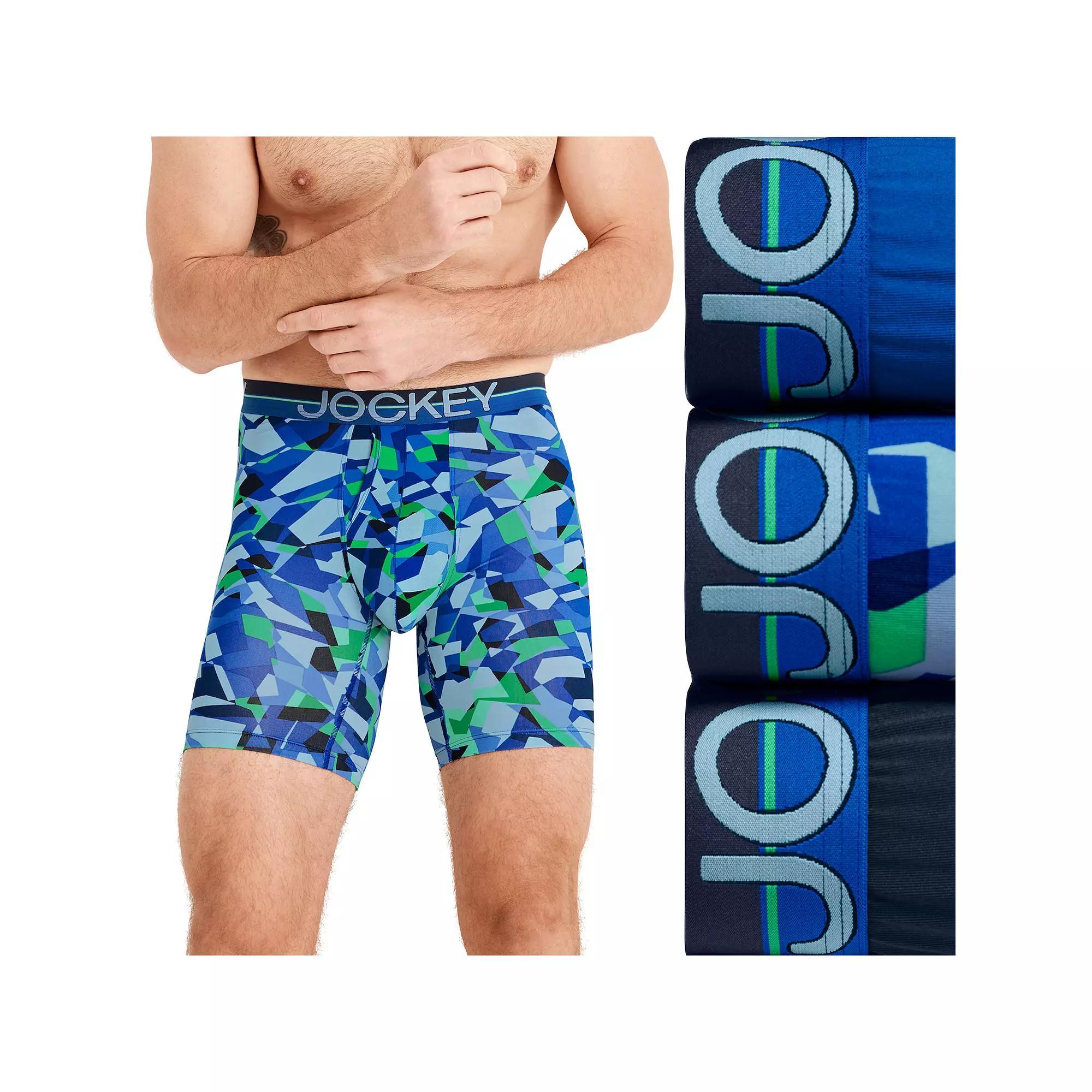 Mens Jockey 3-Pack Infinite Cool Microfiber Stretch 8 Long Leg Boxer Brief Product Image