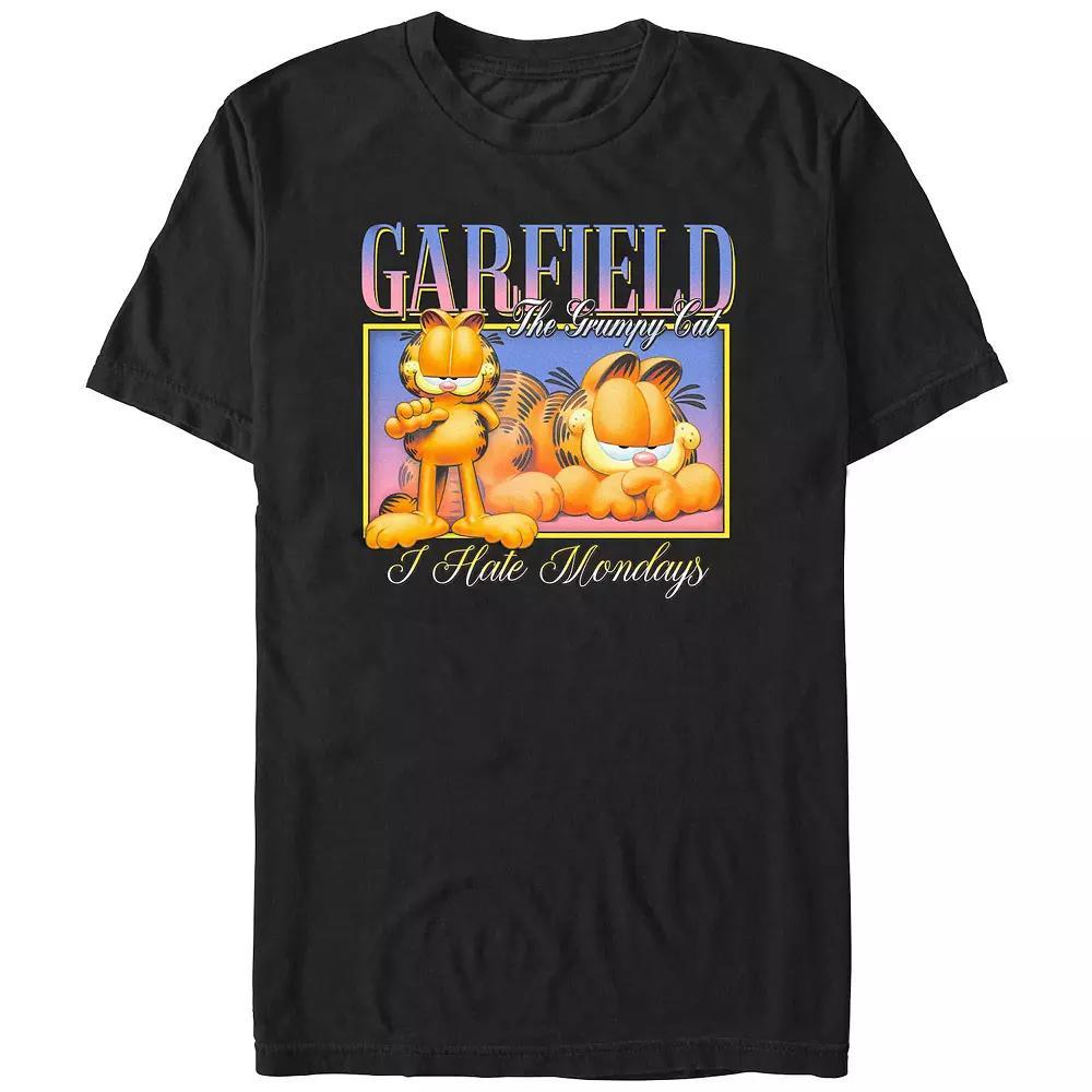 Men's Garfield The Grumpy Cat Portrait Graphic Tee, Size: XL, Black Product Image