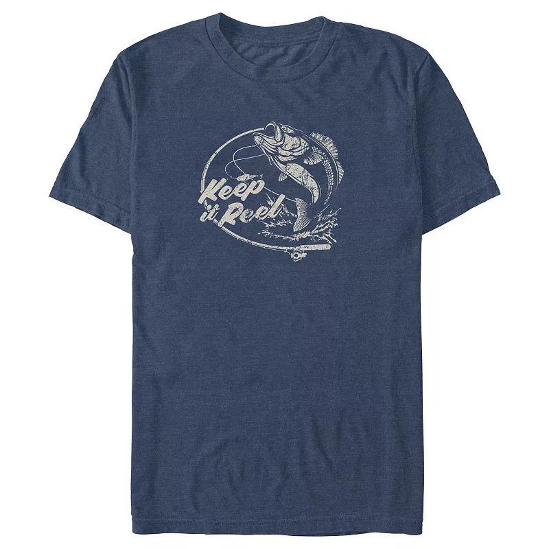 Big & Tall Fishing Keep It Real Graphic Tee, Men's, Size: 4XL Tall, Navy Grey Product Image