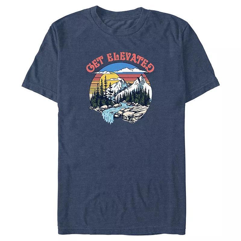Big & Tall Get Elevated MountainView Stamp Graphic Tee, Men's, Size: 4XL Tall, Navy Grey Product Image