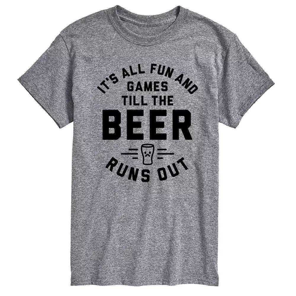 Big & Tall Fun And Games Till The Beer Runs Out Graphic Tee, Mens Product Image