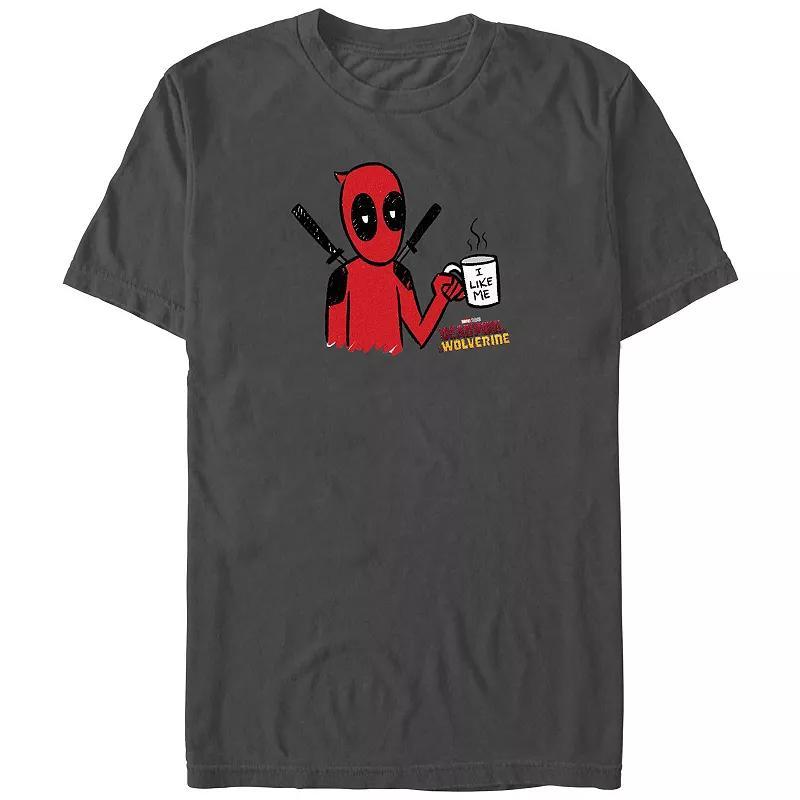Men's Deadpool And Wolverine Coffee Mug Graphic Tee, Size: Small, Grey Product Image