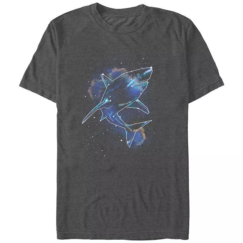 Men's Shark Galaxy Graphic Tee, Size: XL, Navy Grey Product Image