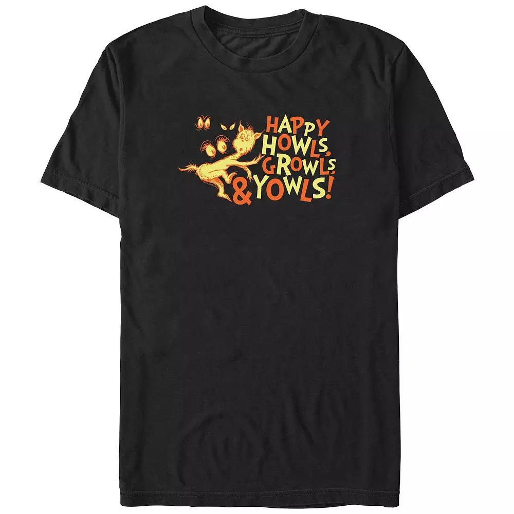 Men's Dr. Seuss Happy Howls Growls And Youwls Graphic Tee, Size: 3XL Tall, Black Product Image