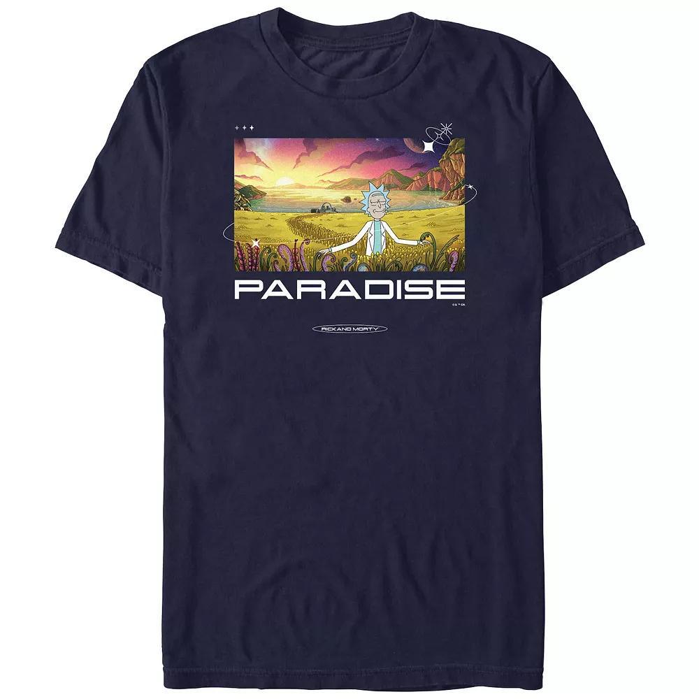 Men's Rick And Morty Paradise Graphic Tee, Size: Small, Blue Product Image
