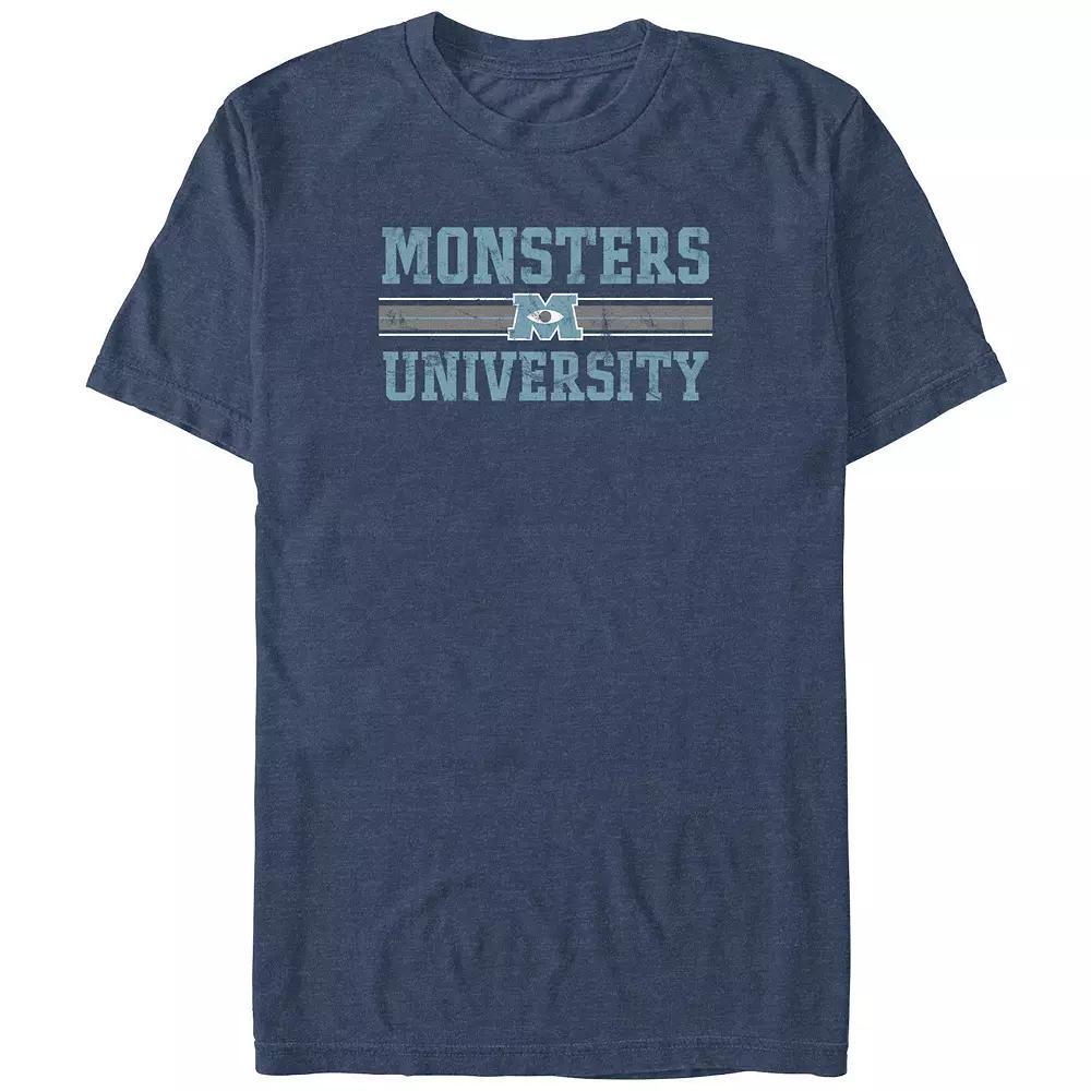 Disney / Pixar's Monsters University Logo Big & Tall Graphic Tee, Men's, Size: 4XL Tall, Navy Grey Product Image