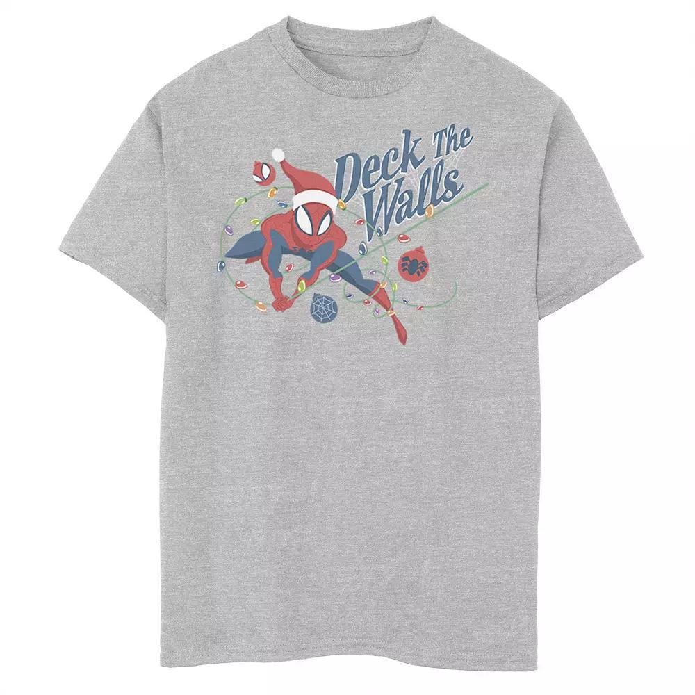 Boys 8-20 Marvel Spider-Man Deck The Walls Holiday Graphic Tee, Boy's, Size: XL, Athletic Grey Product Image