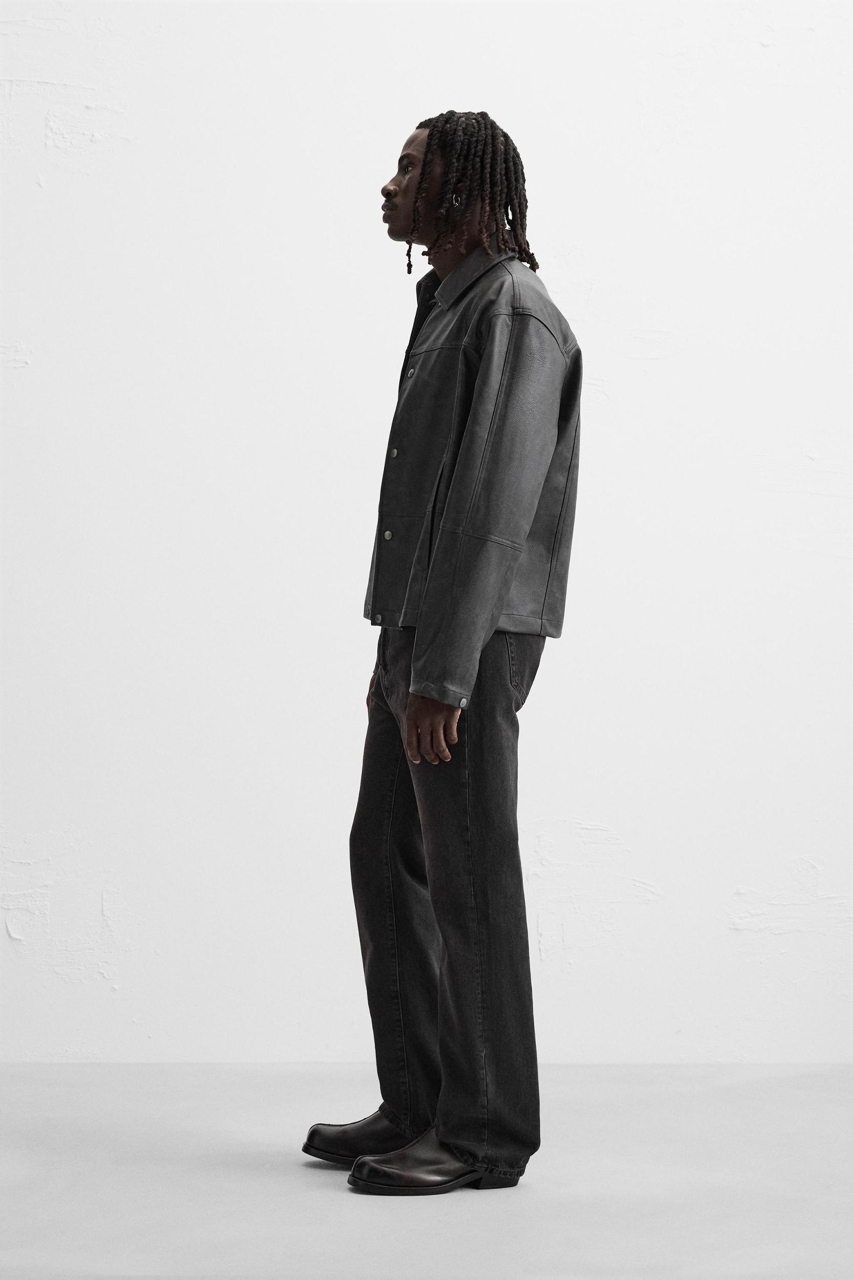 FAUX LEATHER WASHED JACKET Product Image