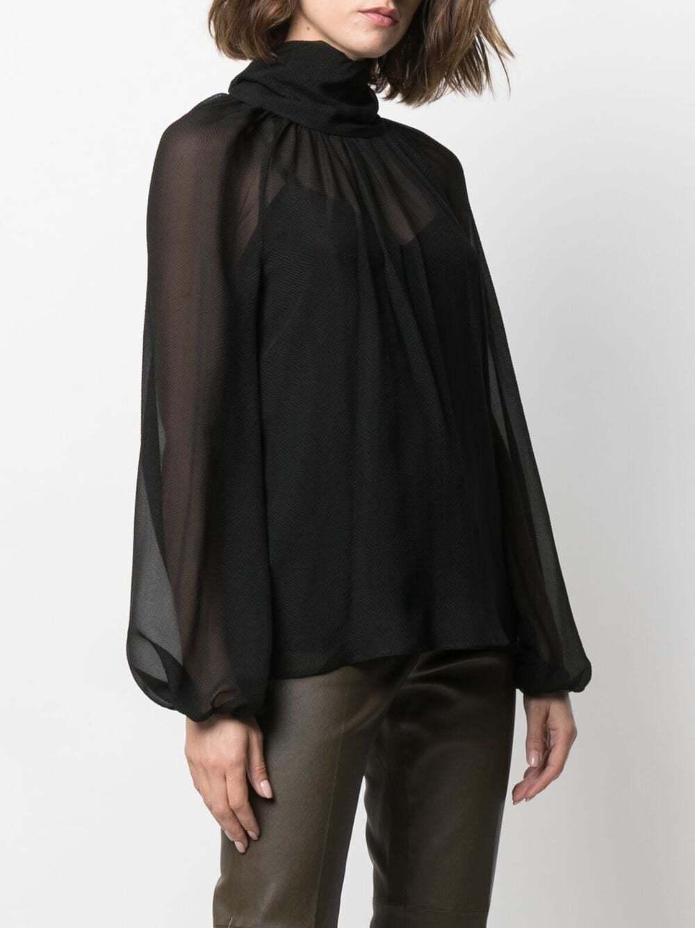 FABIANA FILIPPI Translucent Texture Blouse In Black Product Image