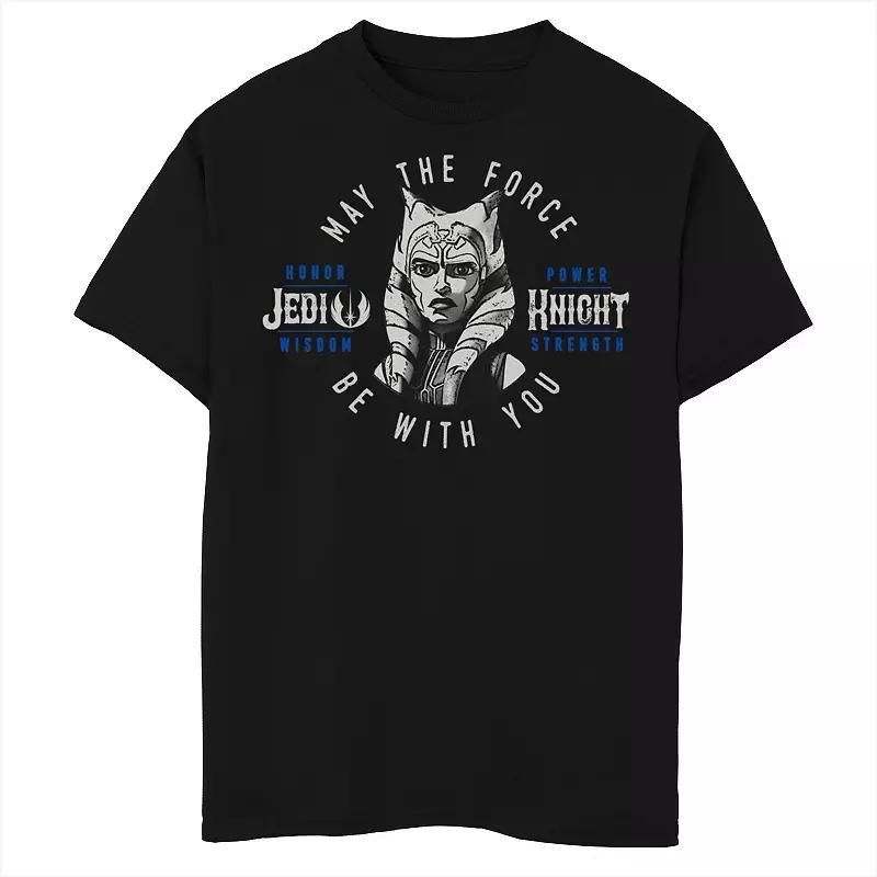 Boys 8-20 Star Wars Clone Wars Ahsoka Jedi Knight Portrait Tee, Boy's, Size: XL, Black Product Image