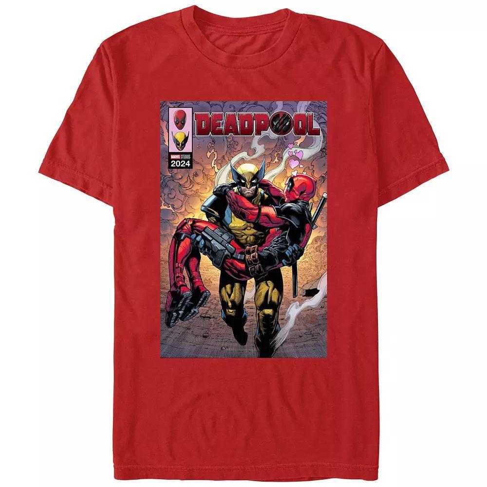 Men's Marvel Deadpool And Wolverine Bromance Poster Graphic Tee, Size: XS, Red Product Image