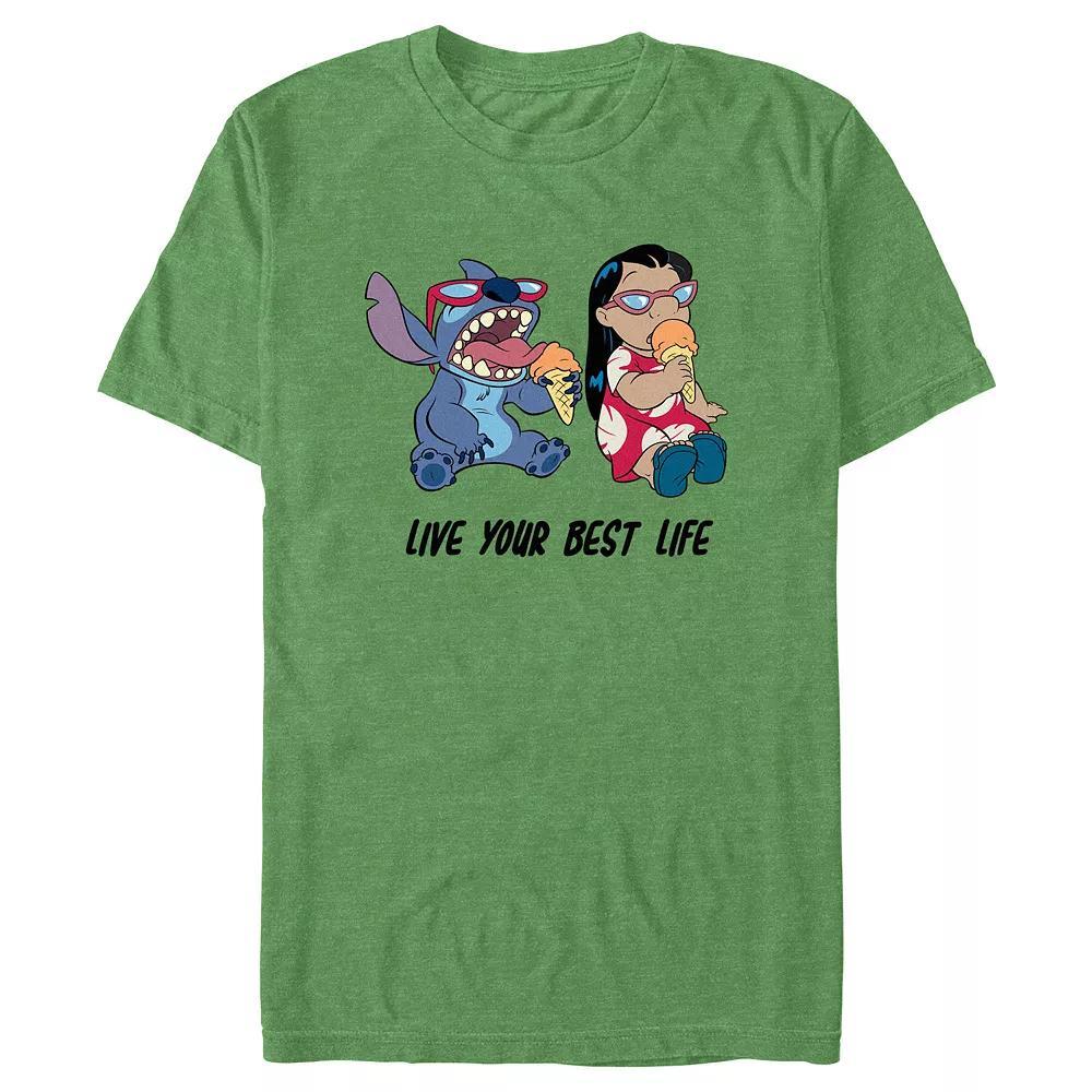 Disney's Lilo & Stitch Live Your Best Life Men's Graphic Tee, Size: Medium, Kelly Grey Product Image