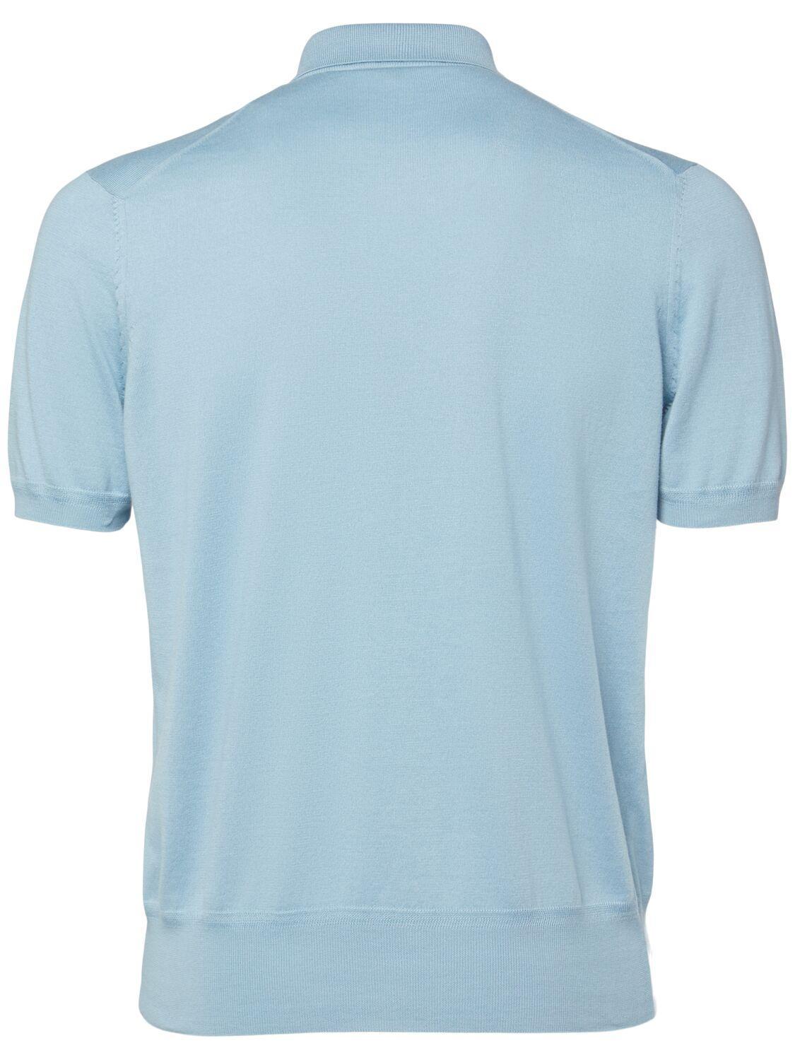 TOM FORD Mens Short-sleeve Regular-fit Cotton Polo Shirt Lapis Product Image