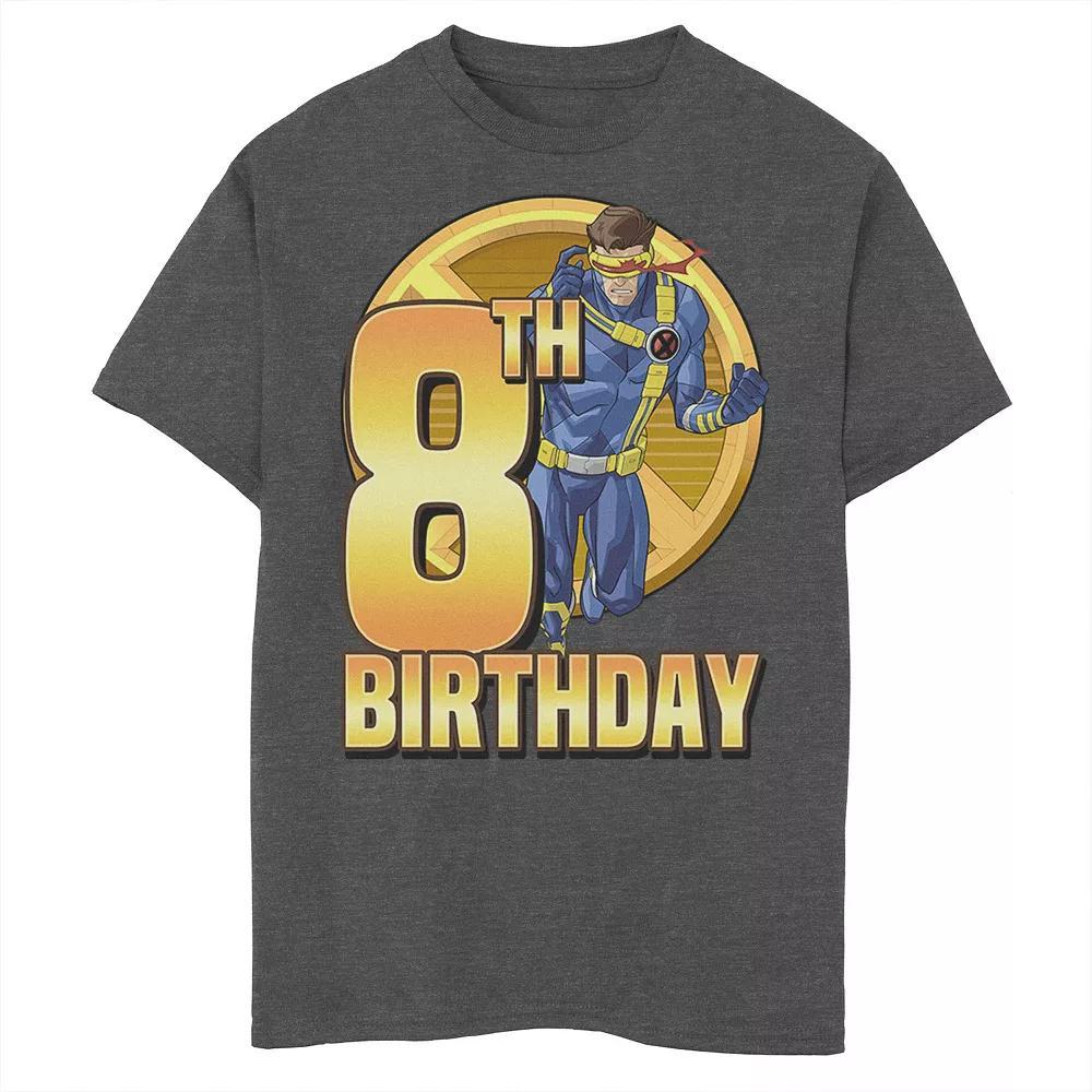 Boys 8-20 Marvel X-Men Cyclops Action Pose 8th Birthday Graphic Tee, Boy's, Size: Medium, Grey Heather Product Image