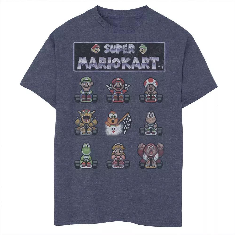 Boys 8-20 Nintendo Super Mario Bros. Super Mariokart Tee, Boys Navy Grey Product Image