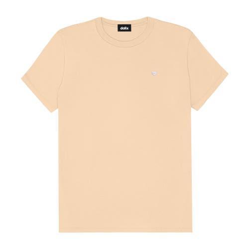 Dalix Womens Lil Heart Jersey Relaxed Tee in Sand at Nordstrom, Size Small Product Image