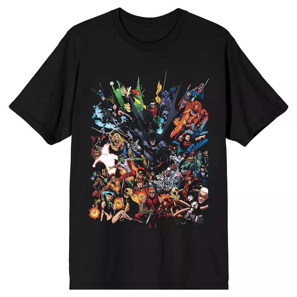 Men's Justice League Cast Tee, Size: Small, Black Product Image