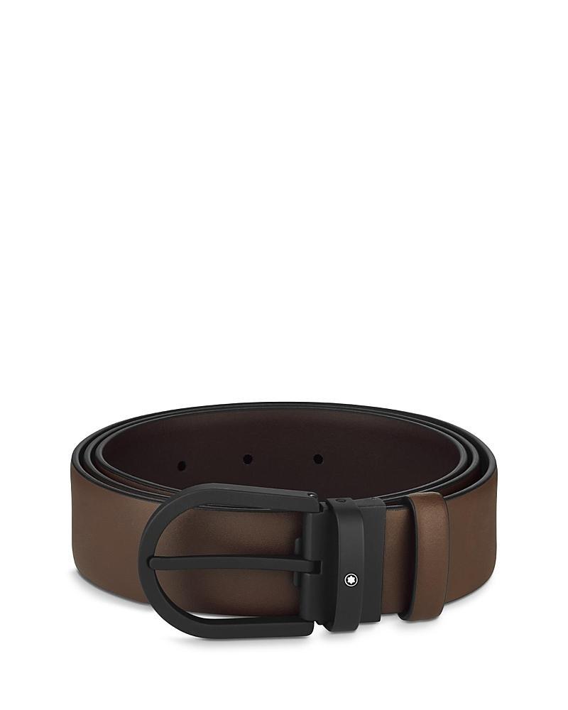 Mens Horseshoe Buckle Leather Belt Product Image