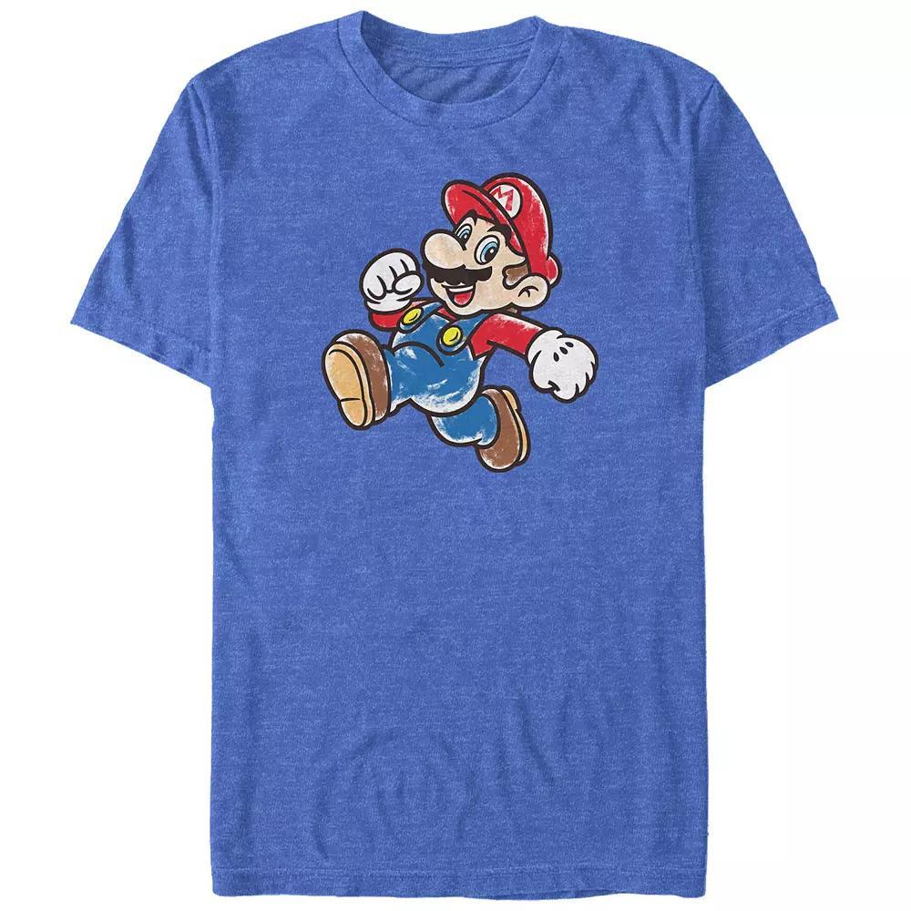 Big & Tall Super Mario Bros Jumping Draw Graphic Tee, Men's, Size: 3XL Tall, Royal Grey Product Image