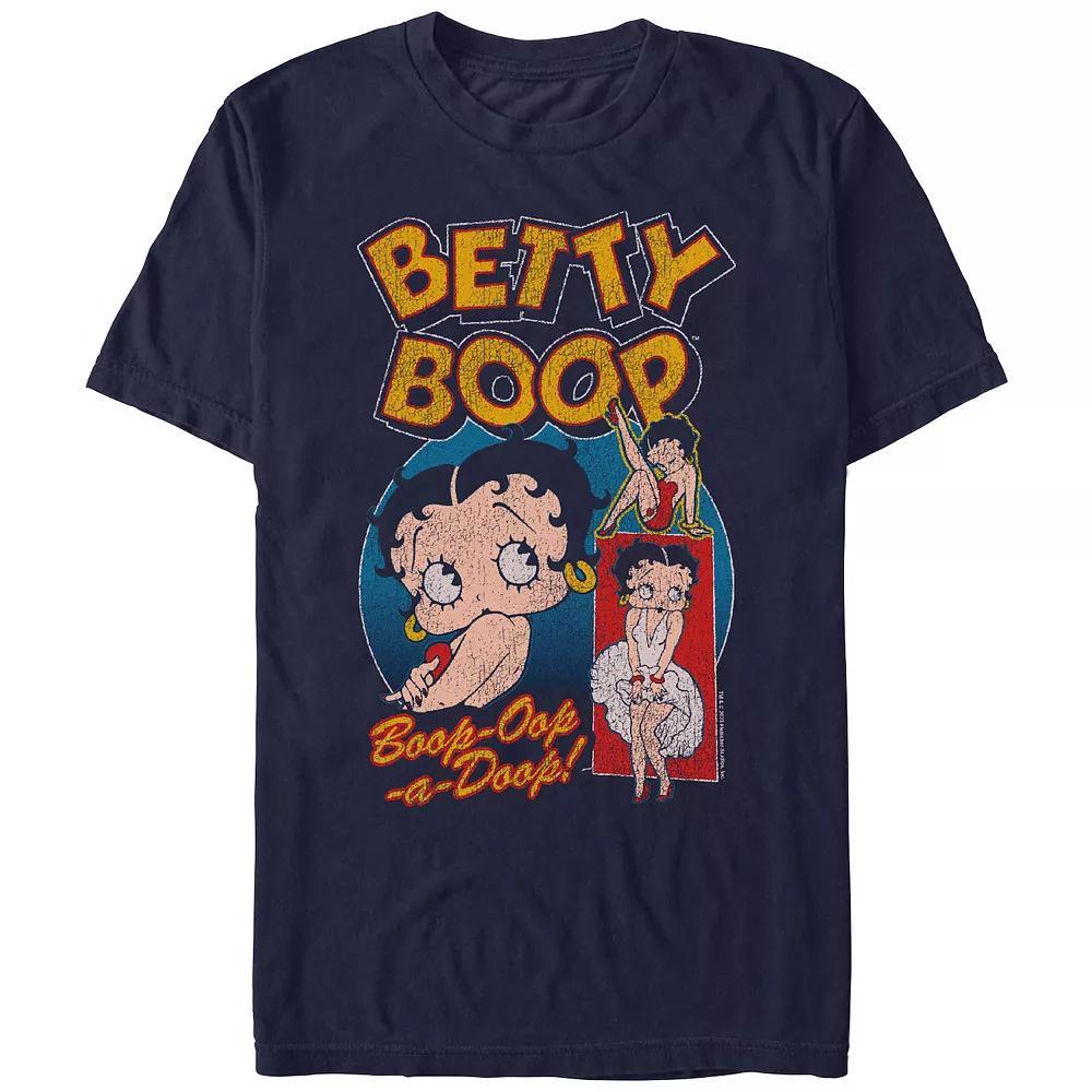 Men's Betty Boop Flirty Portraits Graphic Tee, Size: XS, Blue Product Image