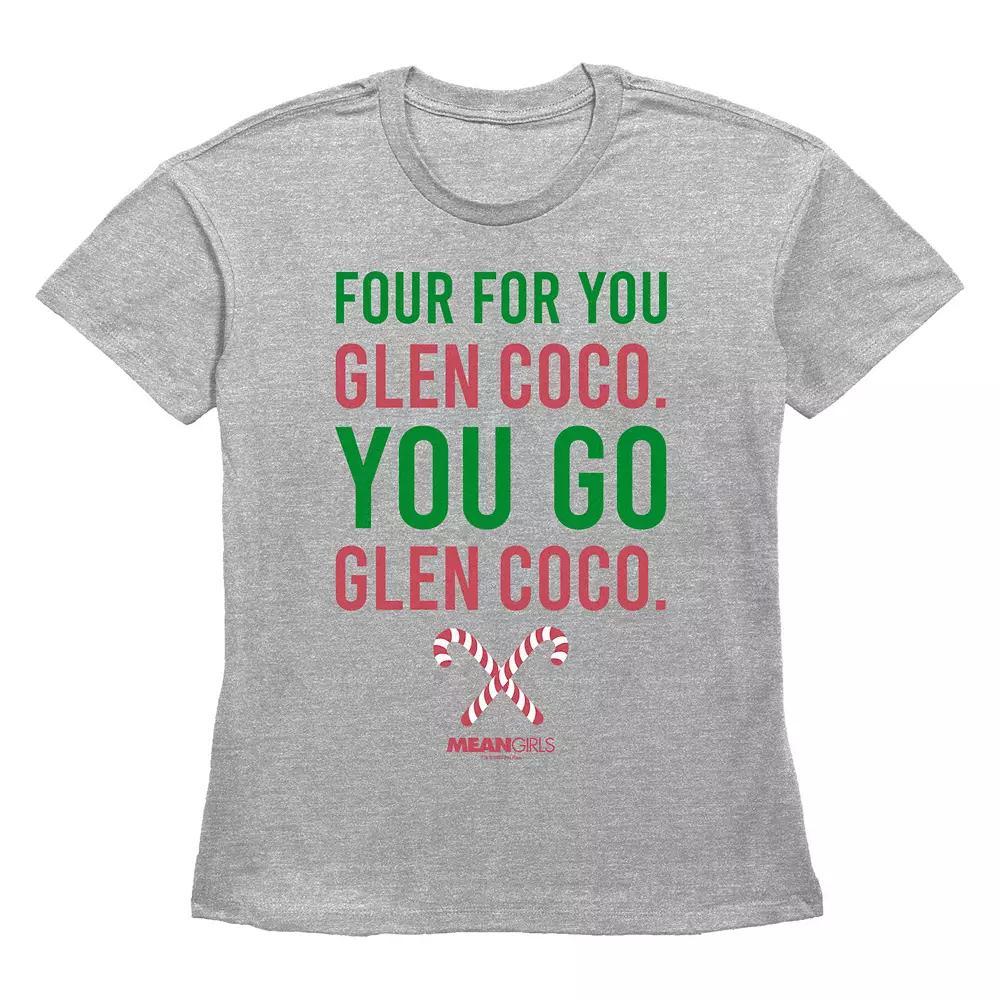 Women's Mean Girls Four For You Glen Coco You Go Glen Coco Graphic Tee, Size: XL, Grey Gray Product Image