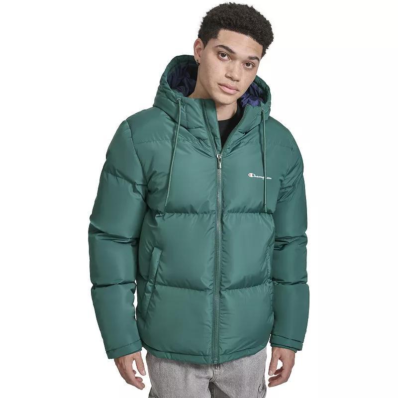 Men's Champion® Hooded Puffer Jacket, Size: XL, Orange Product Image