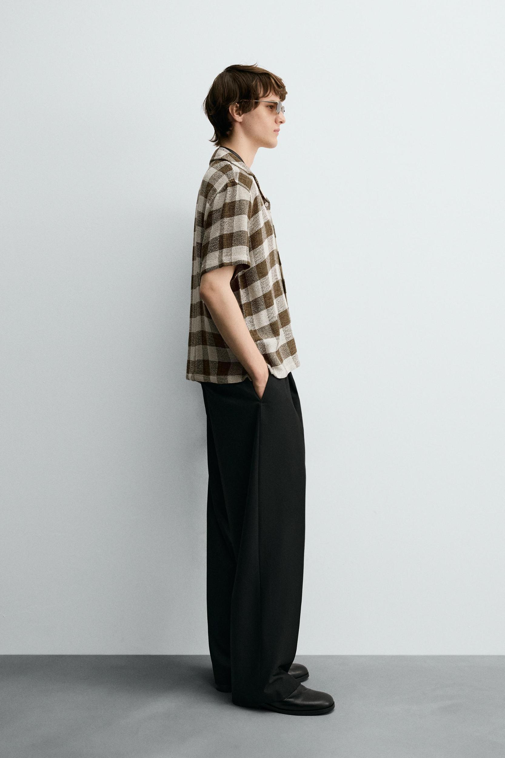 TEXTURED PLAID SHIRT Product Image